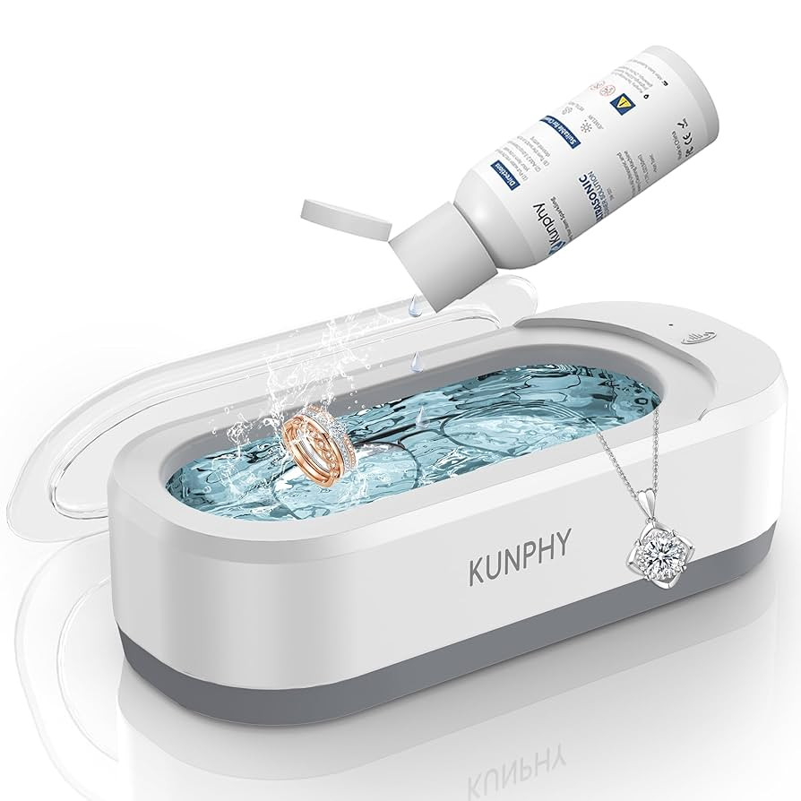 KUNPHY Jewelry Cleaner, 46KHZ, 12OZ Capacity, Ultrasonic Jewelry Cleaner with 50ml Solution, One-... | Amazon (US)