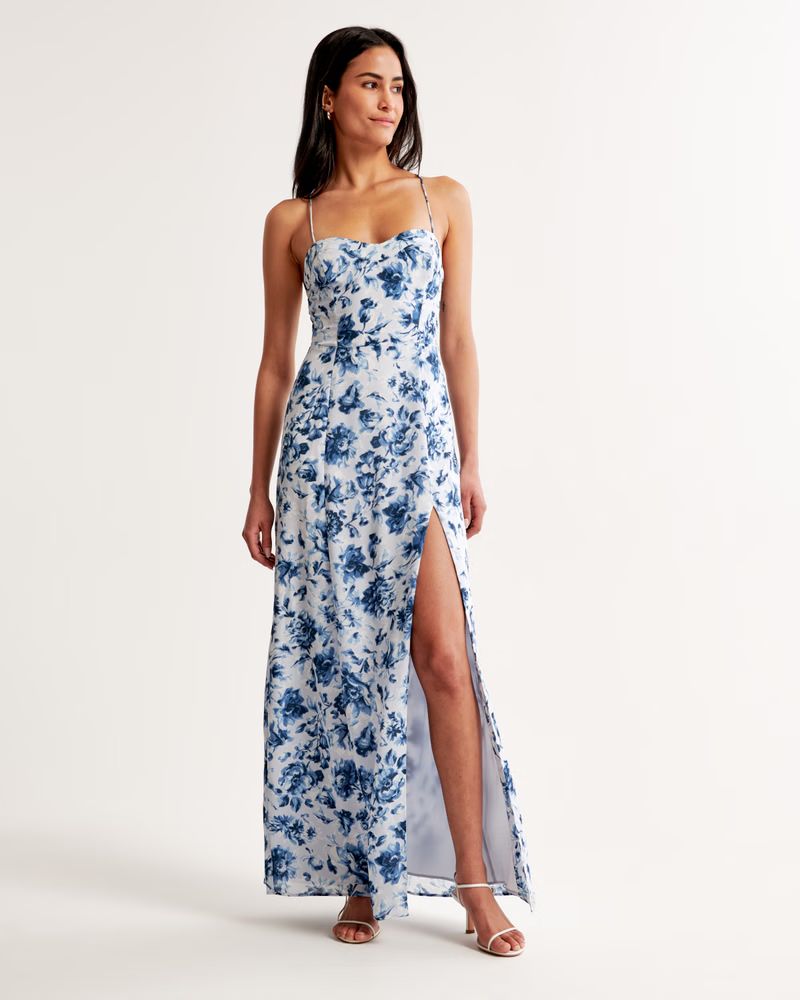 Women's The A&F Camille Tie-Back Gown | Women's Dresses & Jumpsuits | Abercrombie.com | Abercrombie & Fitch (US)