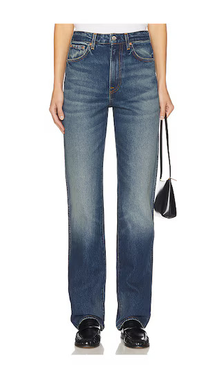 GRLFRND Sara Super High Rise Straight Jeans in Figueroa St from Revolve.com | Revolve Clothing (Global)