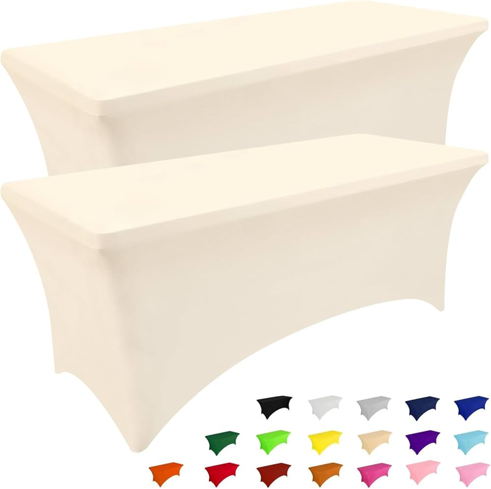 Smiry 2 Pack Spandex Table Cloth 6FT, Elastic Fitted Stretch Tablecloths for Rectangle Tables, Wa... | Amazon (US)