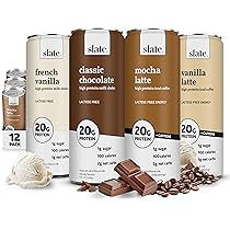 Slate Milk - High Protein Milk Shakes & Iced Coffees - Classic Chocolate, Mocha Latte, Vanilla La... | Amazon (US)