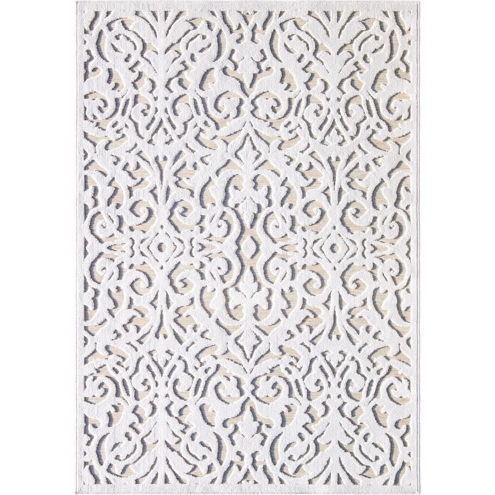 My Texas House Lady Bird 5'2" X 7'6" Driftwood Damask Outdoor Rug | Walmart (US)