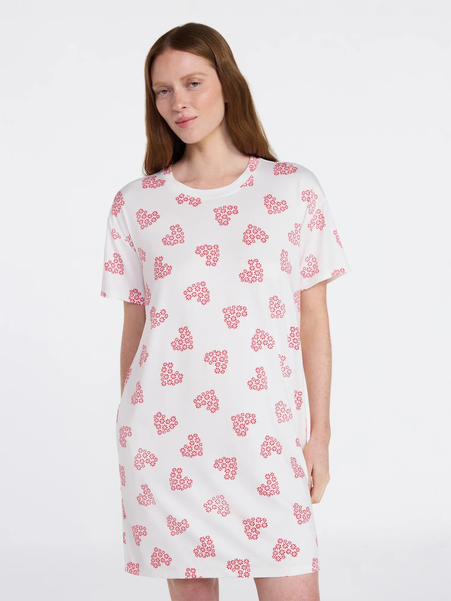 Joyspun Women's Dreamy Soft Collection Short Sleeve Sleepshirt, Sizes S/M-2X/3X | Walmart (US)