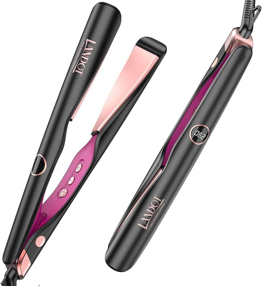 LANDOT Hair Straightener and Curler 2 in 1 - Twist Straightening Curling Iron Combo - Flat Iron C... | Amazon (US)