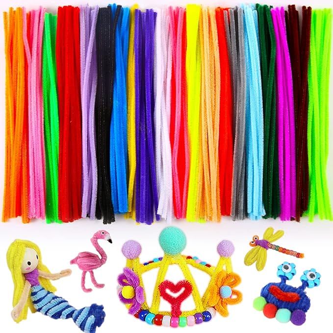 Pipe Cleaners, Pipe Cleaners Craft, Arts and Crafts, Crafts, Craft Supplies, Art Supplies (200 Mu... | Amazon (US)