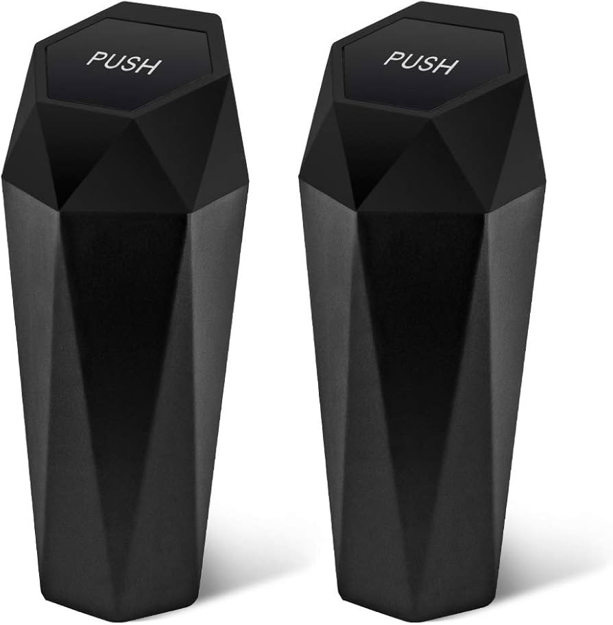 OUDEW Trash Can with Lid New Car Dustbin Diamond Design, Leakproof Vehicle Trash, Mini Garbage Bi... | Amazon (CA)