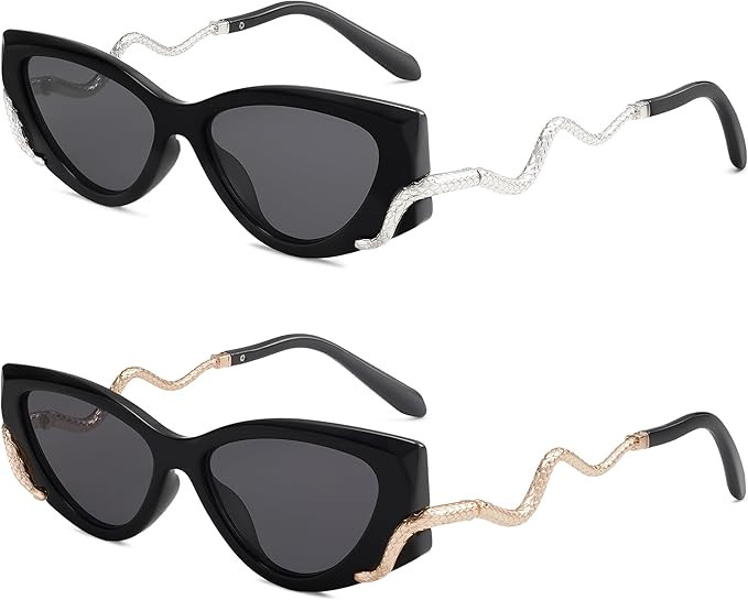 Appassal Retro Y2K Snake Sunglasses for Women Chic Cat Eye 90s Sunnies Narrow Trendy Sun Glasses ... | Amazon (US)