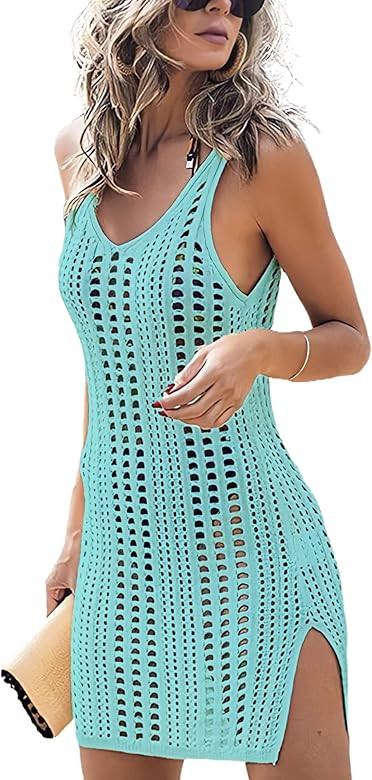 Women’s Bathing Suit Cover Up for Beach Pool Swimwear Crochet Dress White M at Amazon Women’s... | Amazon (US)