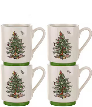 Spode Christmas Tree Stacking Mugs Set of 4 | Dillard's | Dillard's