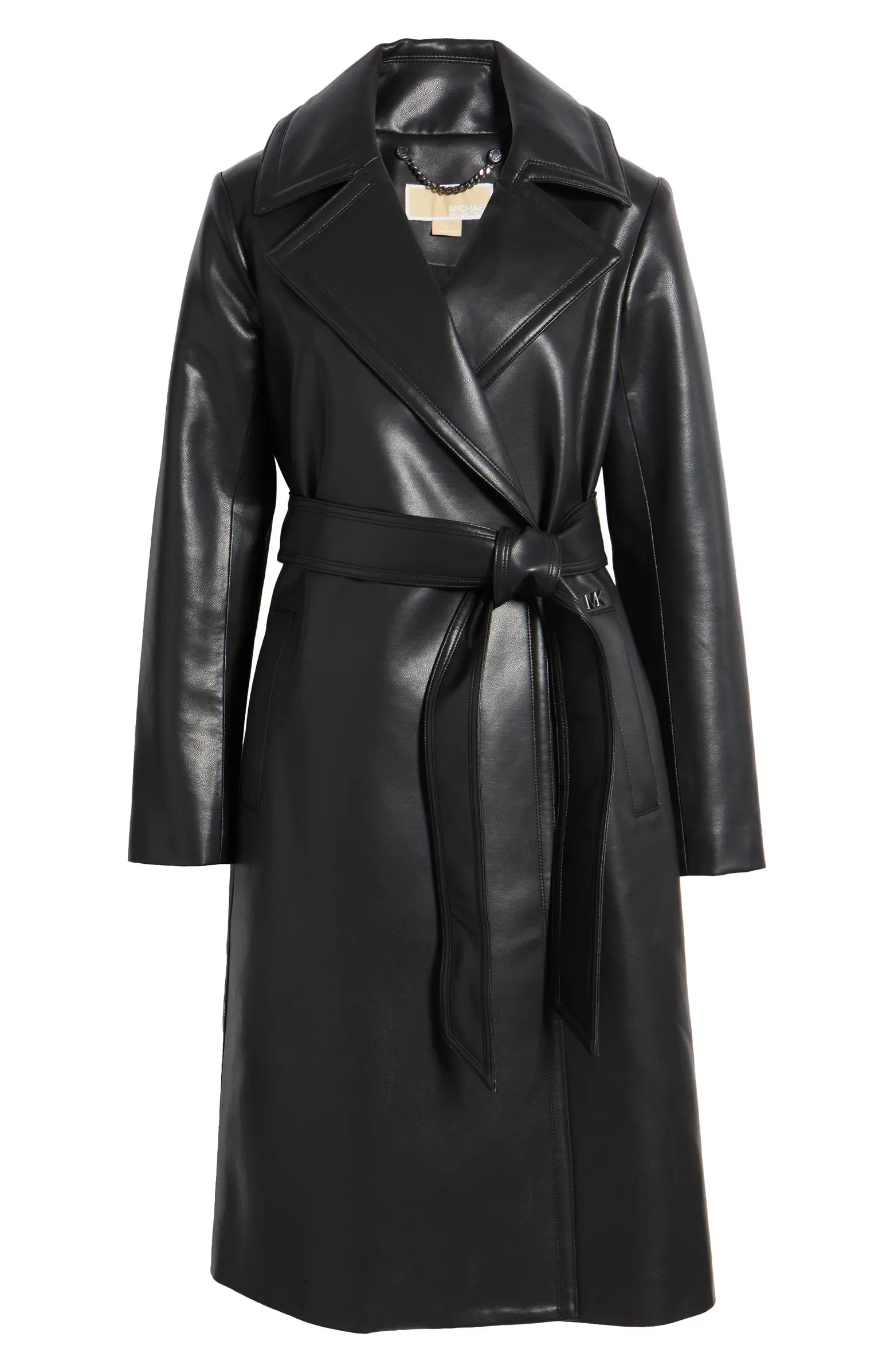 Michael Kors Long Faux Leather Trench Coat | Nordstrom | Nordstrom