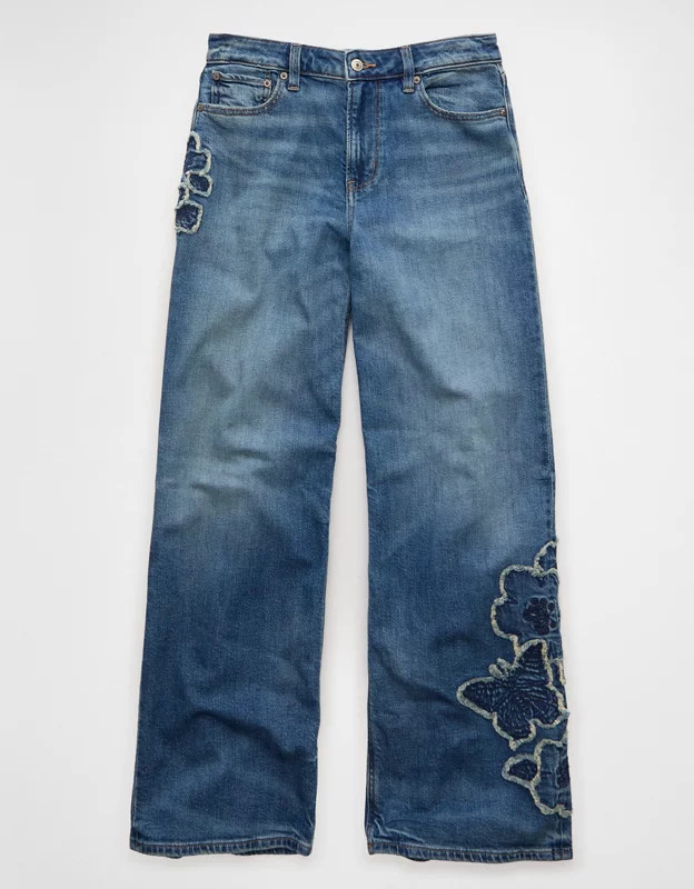 AE Syd Dreamy Drape Stretch Super High-Waisted Baggy Wide-Leg Jean | American Eagle Outfitters (US & CA)