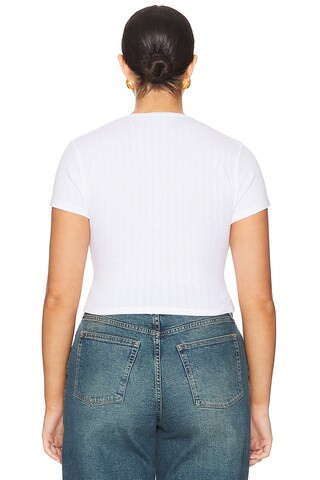 Cotton Pointelle Baby Tee in White001 | Revolve Clothing (Global)