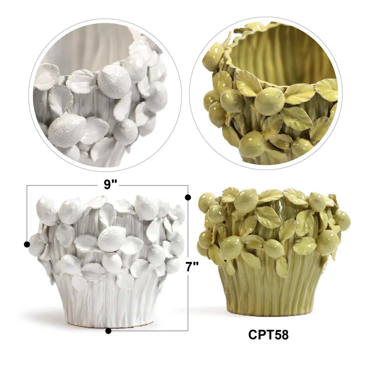 Sicily Lemon 3D Hand Sculpted Pot | Wayfair North America