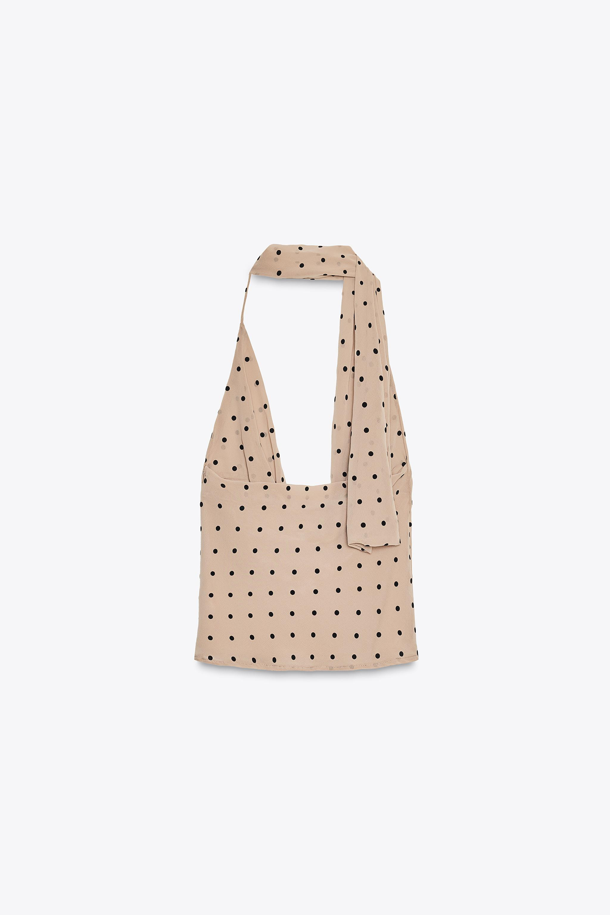 POLKA DOT HALTER SCARF TOP | Zara US