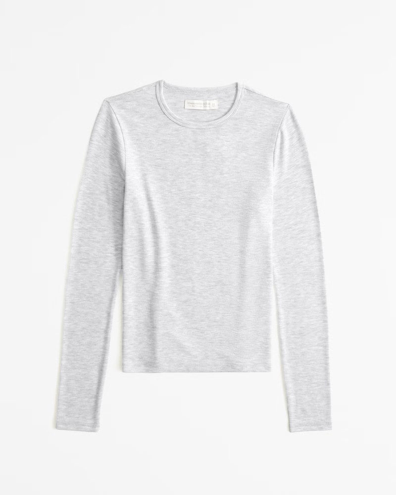 Long-Sleeve Cozy Cloud Knit Tuckable Crew Top | Abercrombie & Fitch (US)