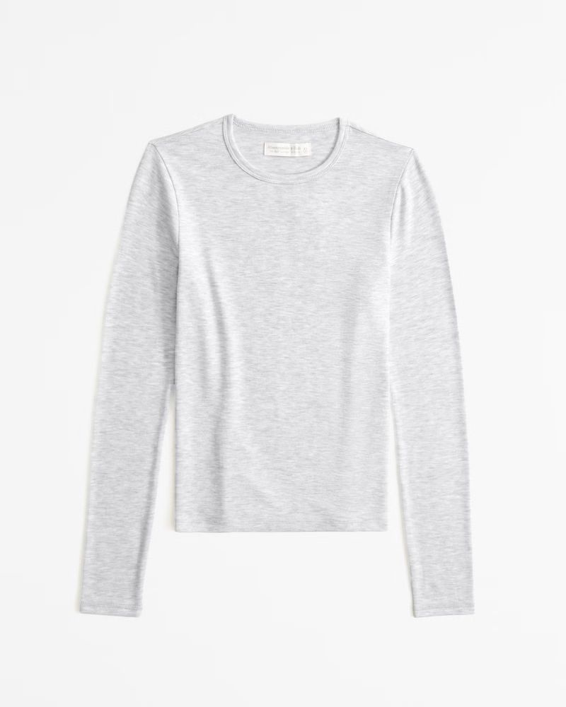 Long-Sleeve Cloud Knit Tuckable Crew Top | Abercrombie & Fitch (US)
