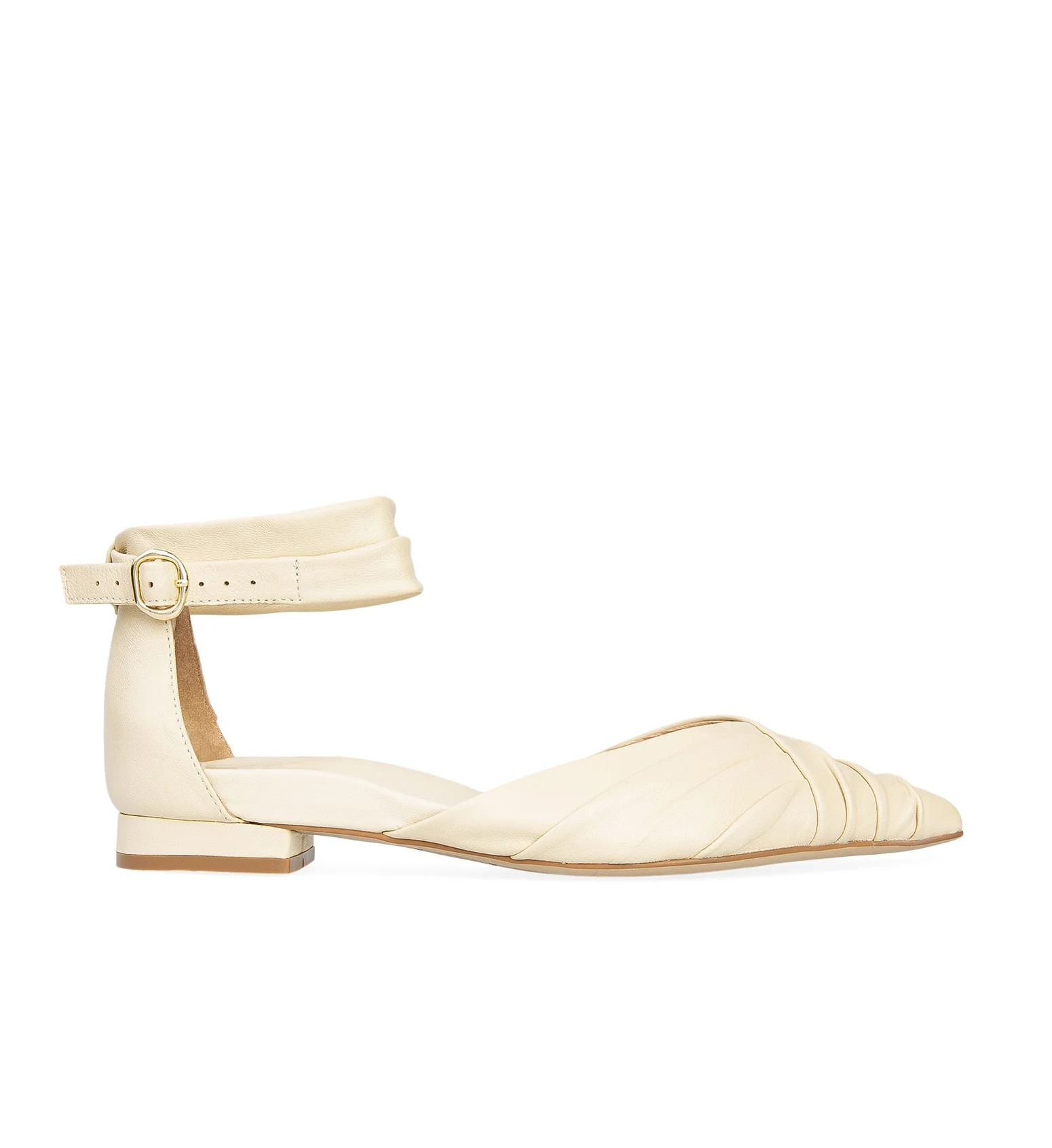 Oatmilk Leather Flat | Bared Footwear