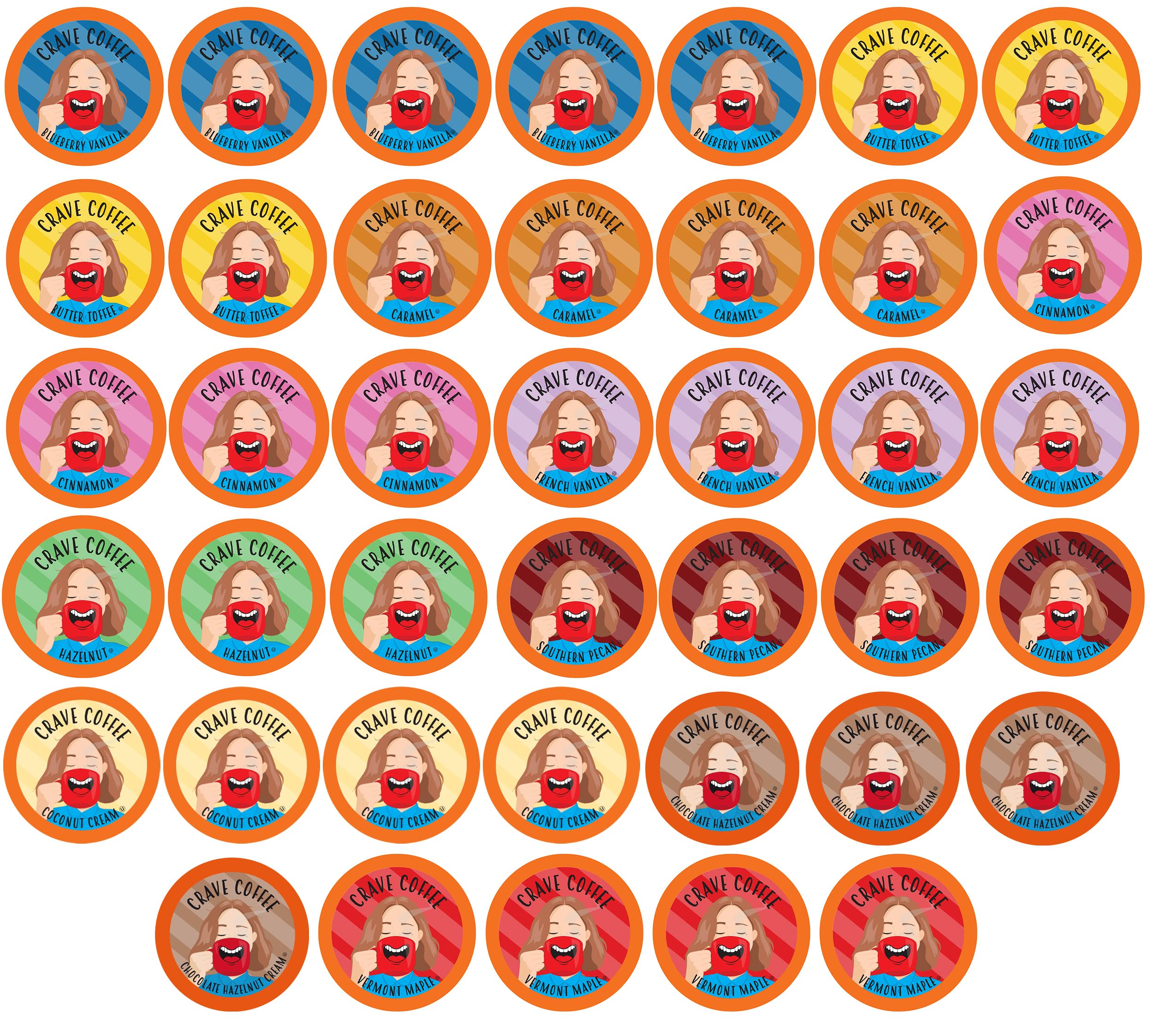 Crave Beverages Flavored Coffee Pods Sampler, Compatible with 2.0 K-Cup Brewers, Assorted Variety... | Amazon (US)