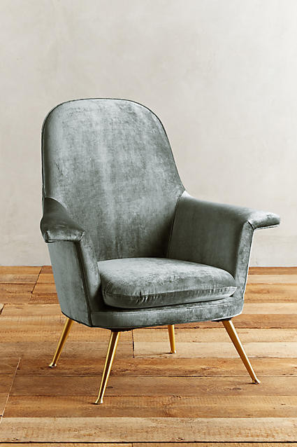 Slub Velvet Kimball Chair | Anthropologie (US)