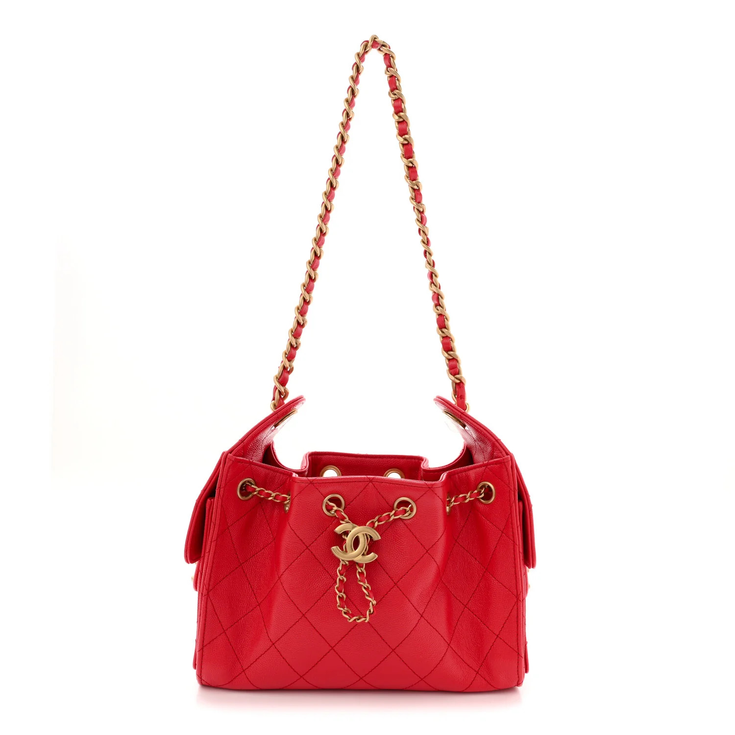 Chanel Caviar Quilted Mini Chanel 25 Handbag Red 1846519 | FASHIONPHILE (US)