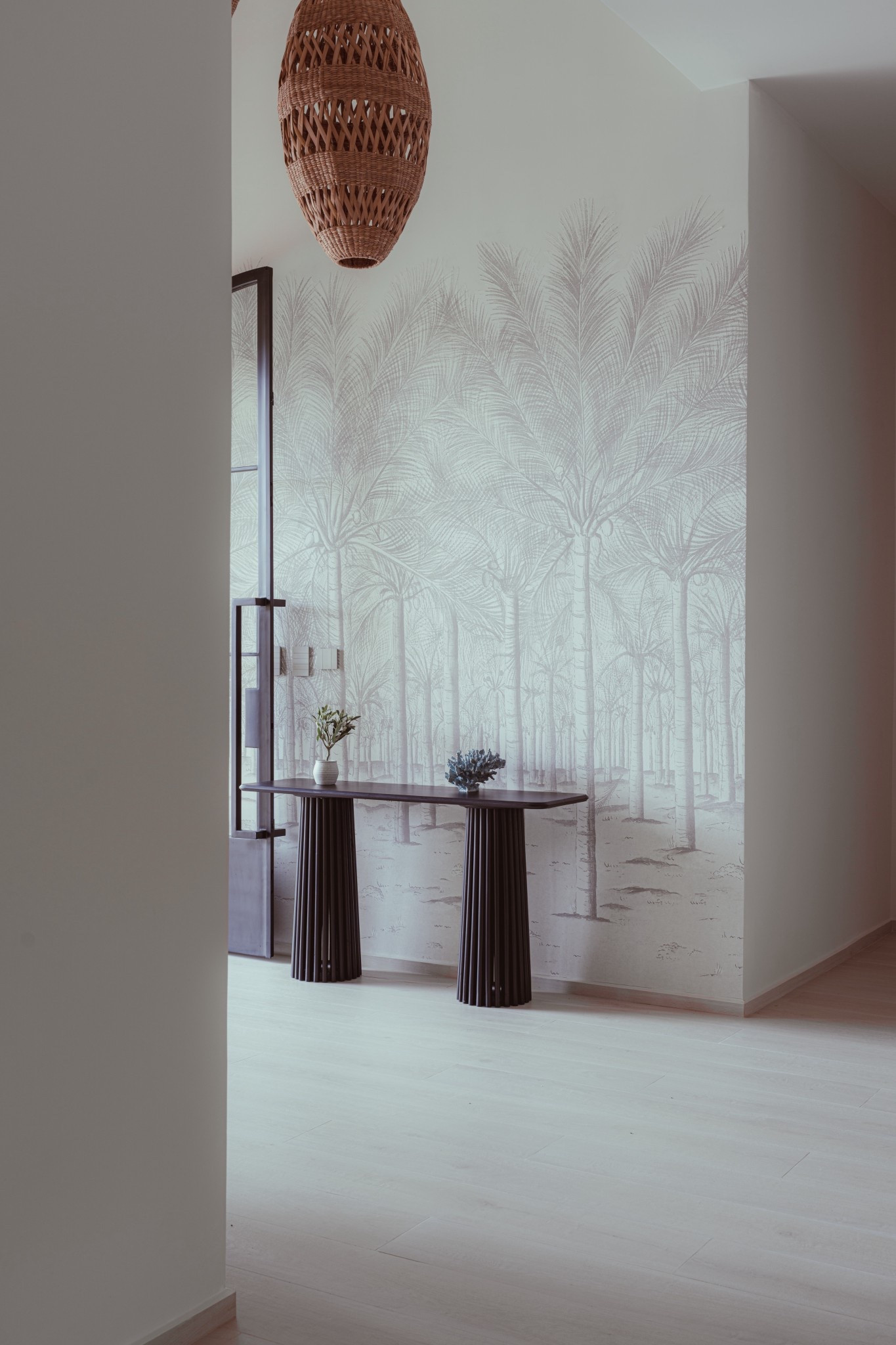 Villa Naya’s entryway, dressed in Palm Grove by Thibaut, proves wallpaper is more than a backdrop—it’s the vibe. Day or night, it’s coastal modern magic. ✨

#LTKHome #LTKFamily
