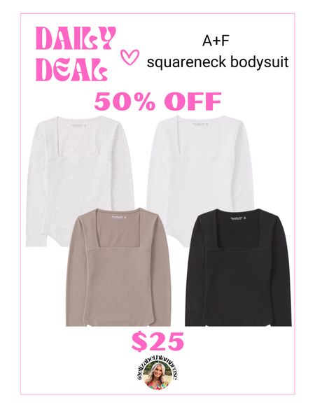 saw these and had to share this deal!! 
50% off is so rare at Abercrombie so yall better run! 
they have lost sizes in stock too!!
all colors available! 
these are cotton too so maybe size up a little if you’re in between sizes! 

#bodysuit #sale #abercrombie #winter #basic #layering #squareneck

#LTKstyletip #LTKsalealert #LTKworkwear