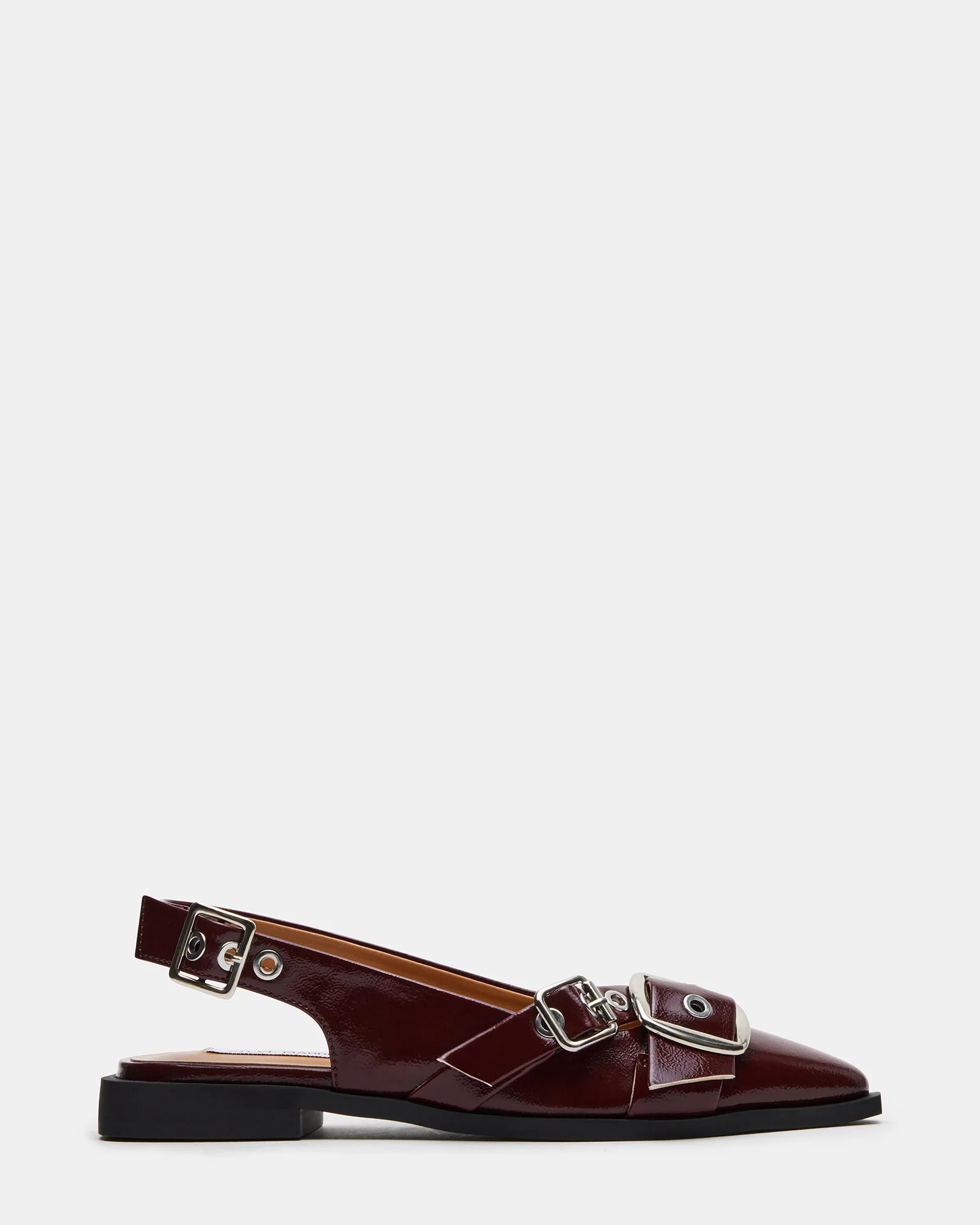 GUTZY Burgundy Patent Pointed Toe Slingback Flat | Women's Flats | Steve Madden (US)
