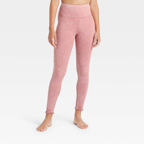 Women's High-Waisted 7/8 Leggings with Ruffle Hem - JoyLab™ | Target