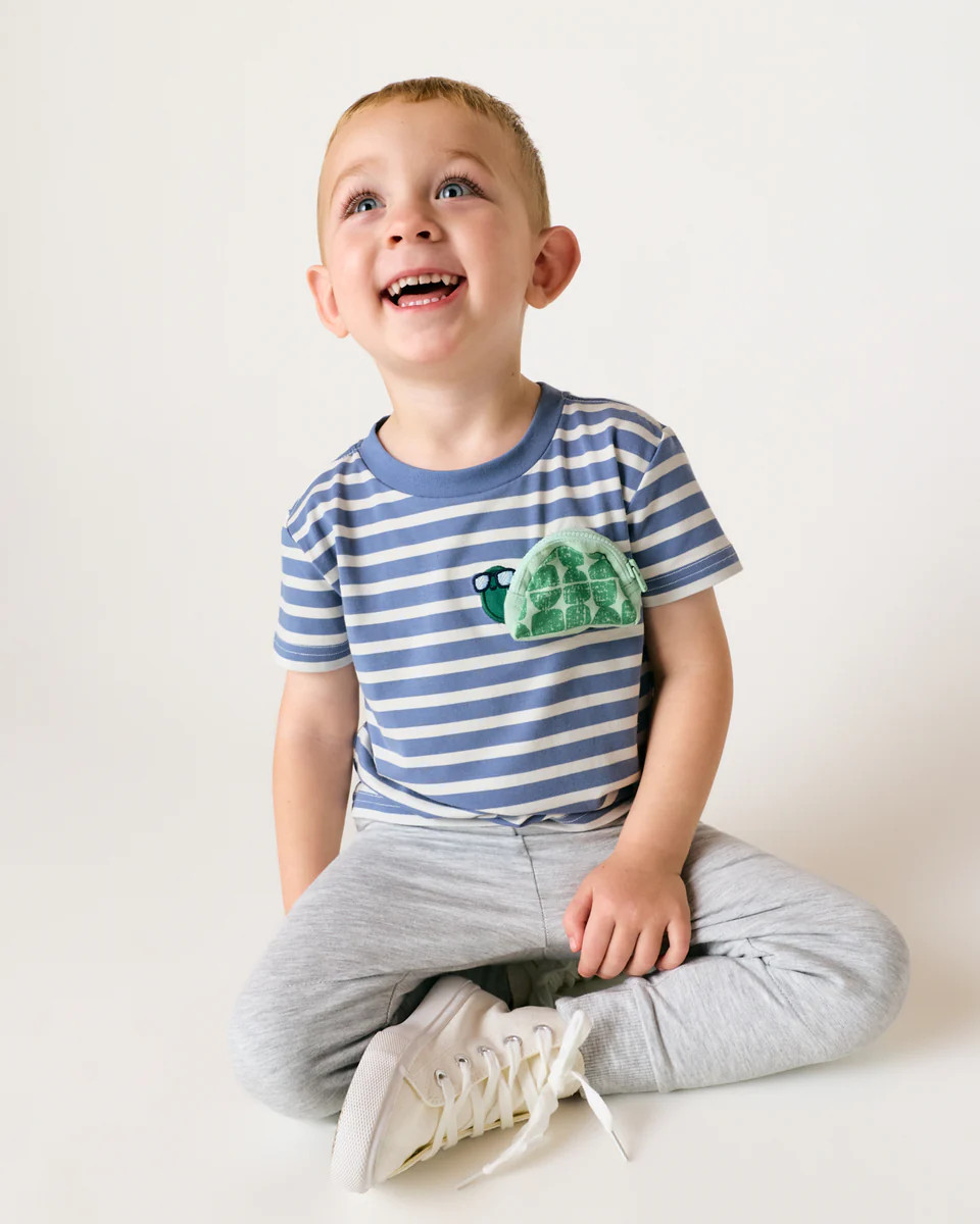 Zippy Turtle Relaxed Pocket Tee | Little Sleepies