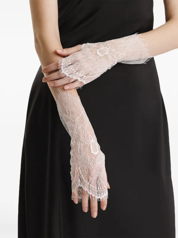floral-lace gloves | Farfetch Global