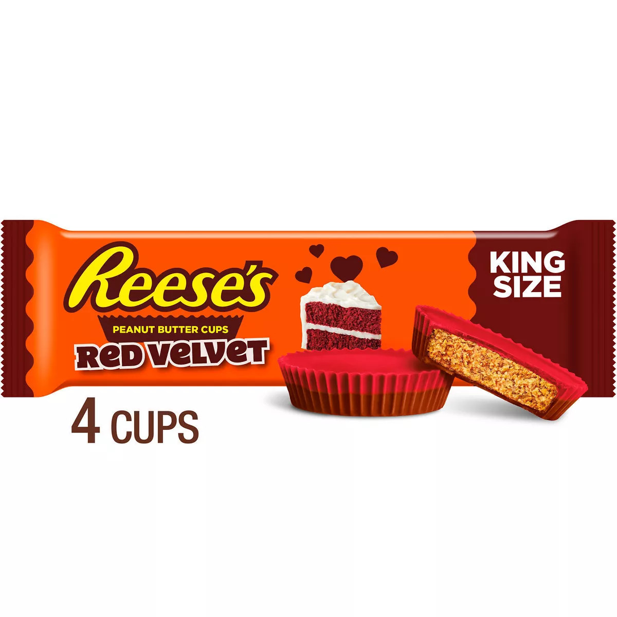 Reese's Valentine's Day Peanut Butter Red Velvet Candy King Size - 2.8oz | Target