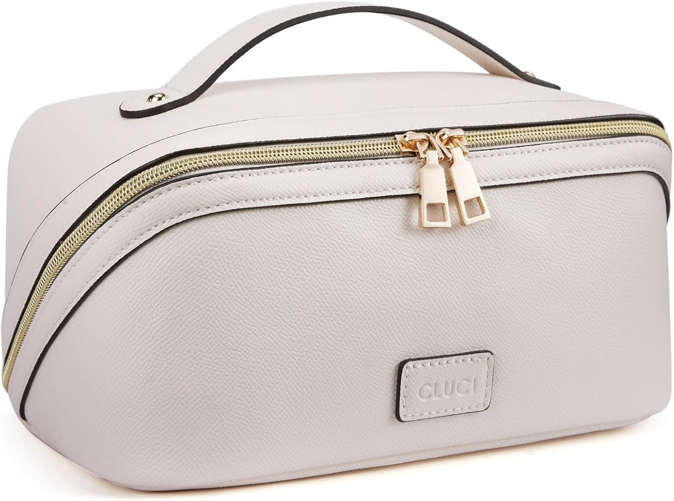 Make Up Bag Travel Makeup Bag Large Capacity Cosmetic Bag Leather Waterproof Toiletry Bag Makeup ... | Amazon (US)