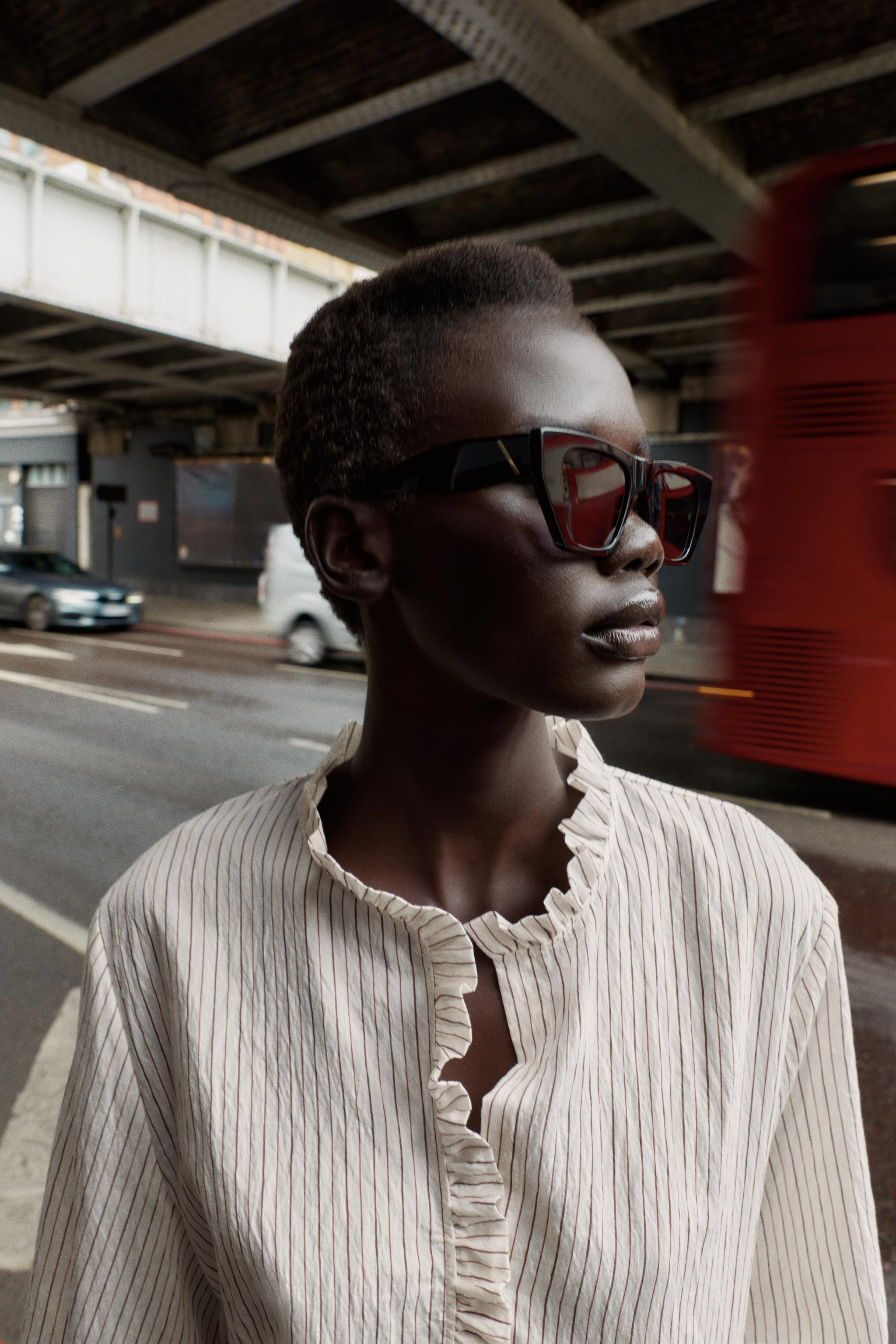 RUFFLED STRIPED SHIRT | Zara US