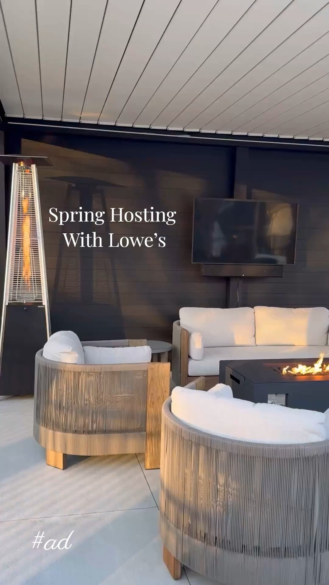 #ad Struggling with your outdoor spaces? Lowe’s has everything you need big and small to create the outdoor spaces you dreamed of! We added these outdoor flame heaters and not only do they keep us warm on cooler evenings they also elevate our backyard creating a resort  vibe!
#lowespartner @loweshomeimprovement 

#LTKHome #LTKSeasonal #LTKSaleAlert