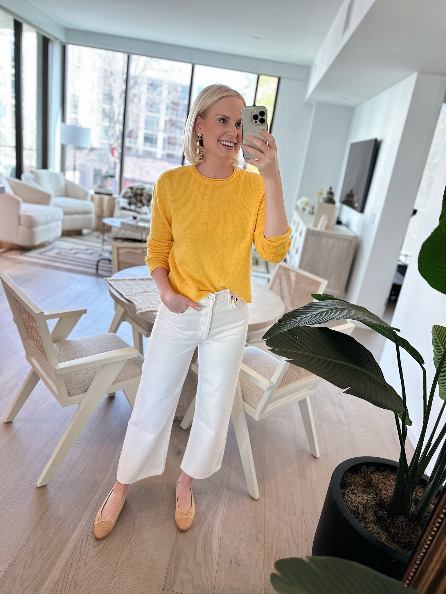 Today’s look ☀️ earrings are old Mignonne Gavigan and flats are Chanel 

#LTKstyletip