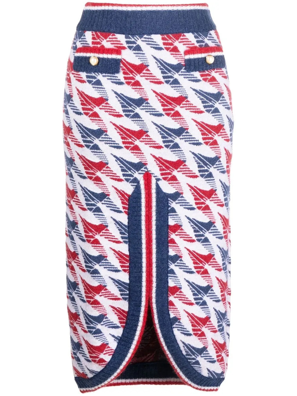 Aviation houndstooth-print midi skirt | Farfetch Global