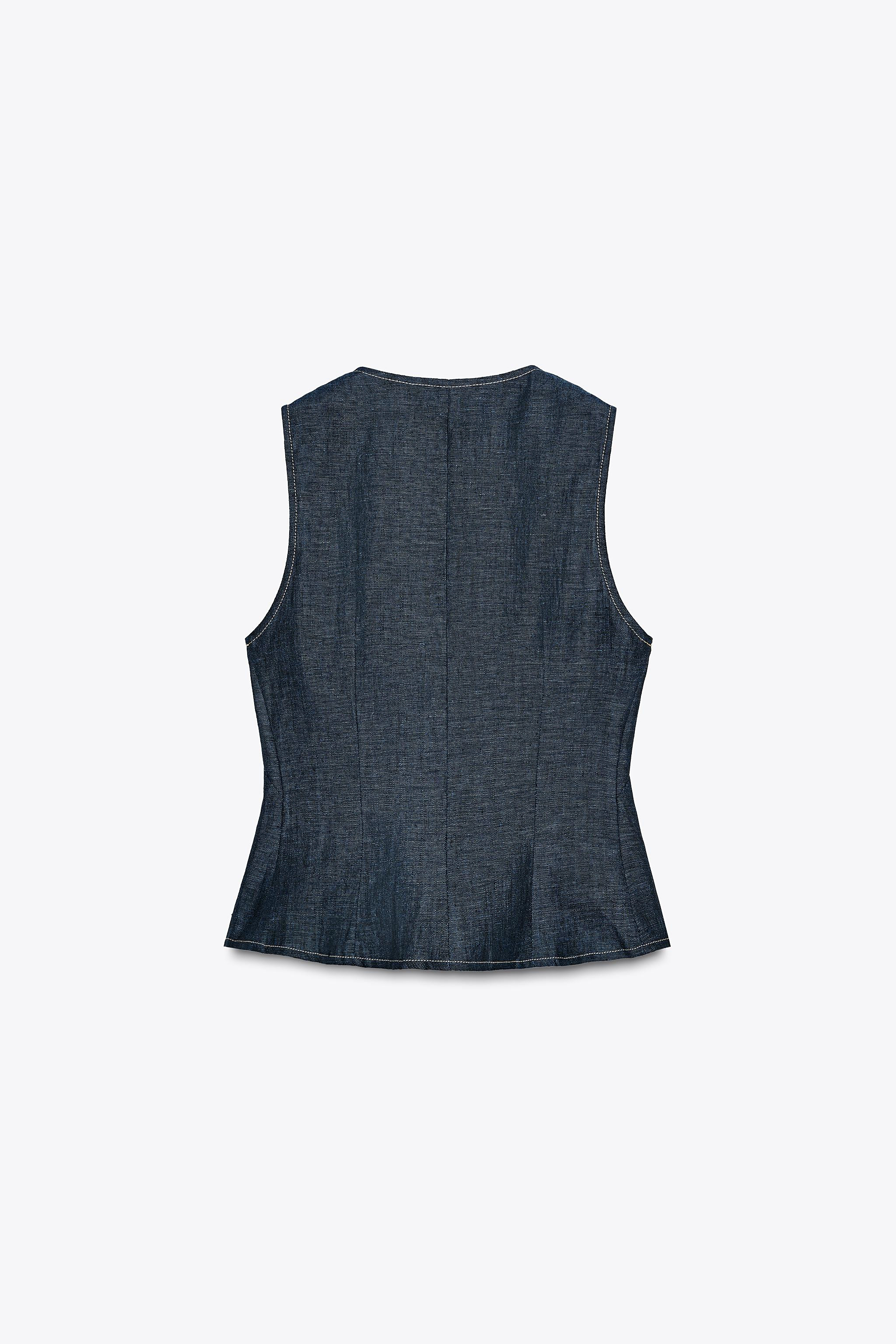 DOUBLE BREASTED LINEN VEST | Zara US