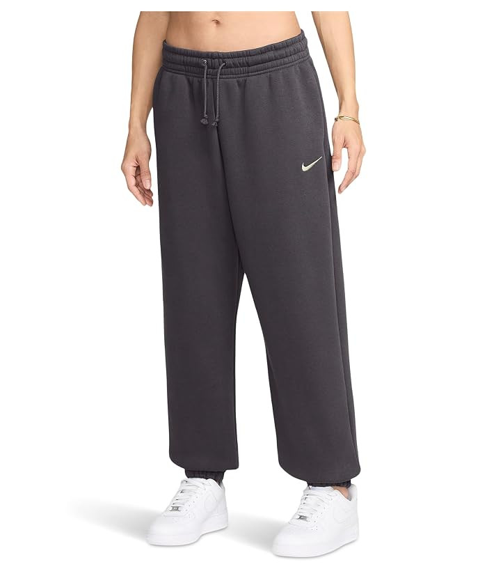 Nike Sportswear Phoenix Fleece High-waisted Oversized Sweatpants Women's Clothing Black/Sail : MD (8-10), Cotton/Polyester | Zappos.com