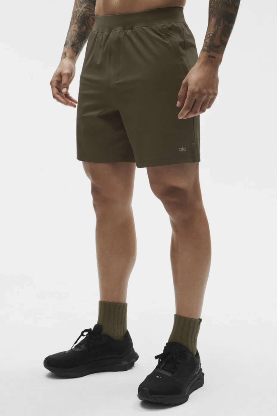 ALO | 7" Repetition Short in Olive Tree Green, Size: XL | Alo Yoga