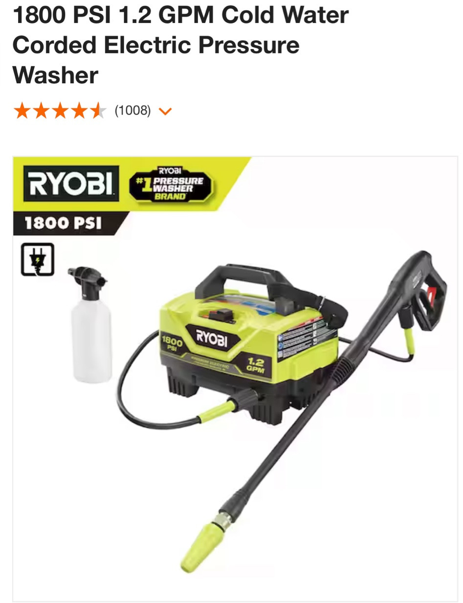 1.2 gpm store pressure washer