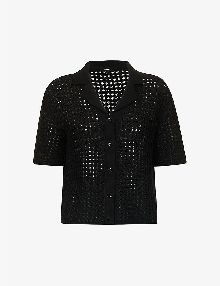 Textured short-sleeved cotton knitted shirt | Selfridges