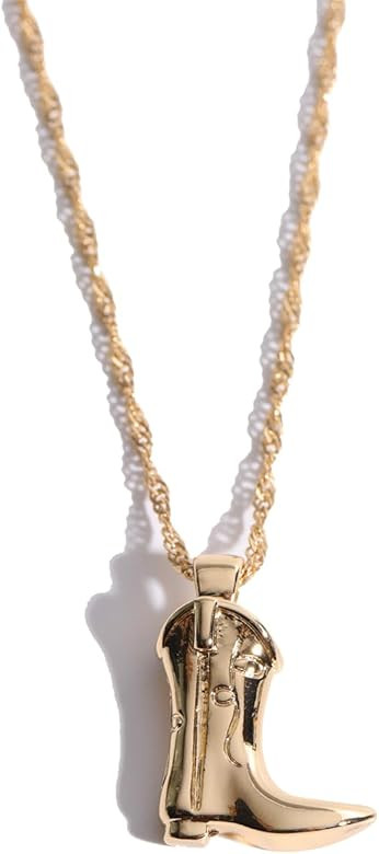 Cowboy Boot Necklace Gold Chain Cowboy Pendant Necklace Western Style Jewelry Gift for Women Girl... | Amazon (CA)