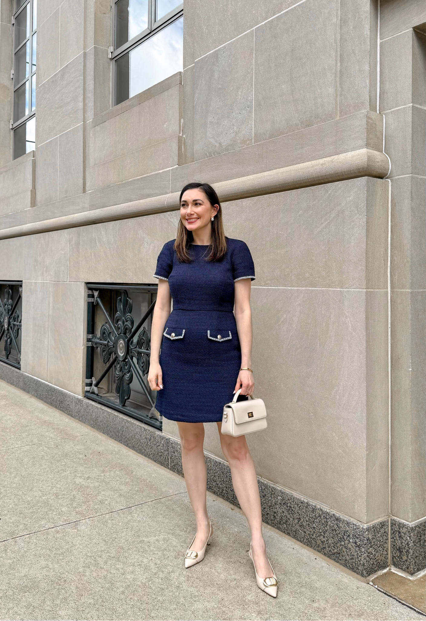 Classy Spring Outfit💙

Navy tweed dress size 2, TTS (extra 30% off)
Bone pointed toe sling backs size 7, slightly big (30% off)

Work dress 
Work outfit 
Classy outfit 



#LTKshoecrush #LTKworkwear #LTKsalealert