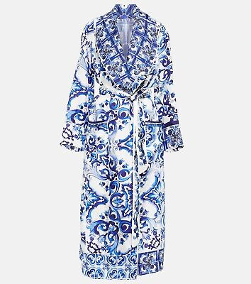 $4530 DOLCE&GABBANA Majolica Printed Silk Twill Robe Coat Dress US 4 / IT 40  | eBay | eBay US