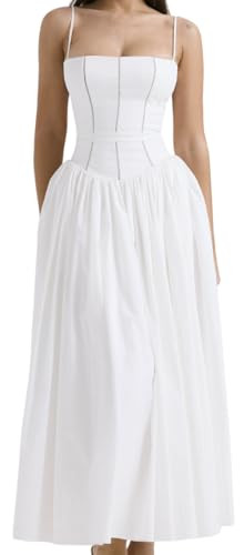 Women's Casual Bohemian Floral Printed Strapless Backless Beach Party A-Line Flowy Long Maxi Dres... | Amazon (US)