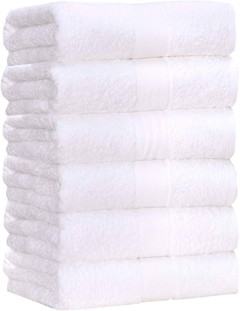 Aibaser Premium Bamboo Cotton Bath Towels-27x54inch - Natural, Ultra Absorbent Towels for Bathroo... | Amazon (US)