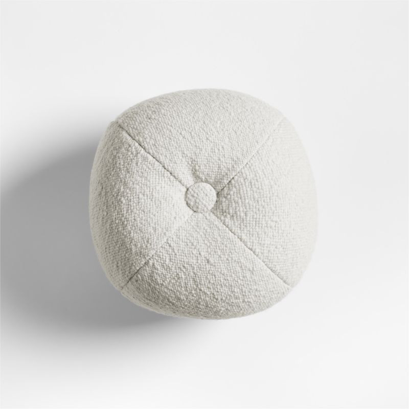 Biella Wool-Cotton Blend Textured Sphere 12x12 Arctic Ivory Throw Pillow + Reviews | Crate & Barr... | Crate & Barrel