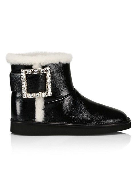 Winter Viv Strass Buckle Leather Booties | Saks Fifth Avenue