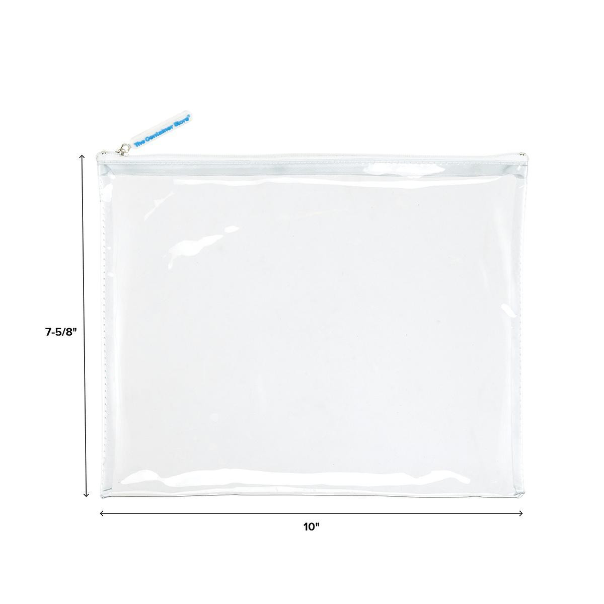 Large White Zippered Clear Pouch | The Container Store