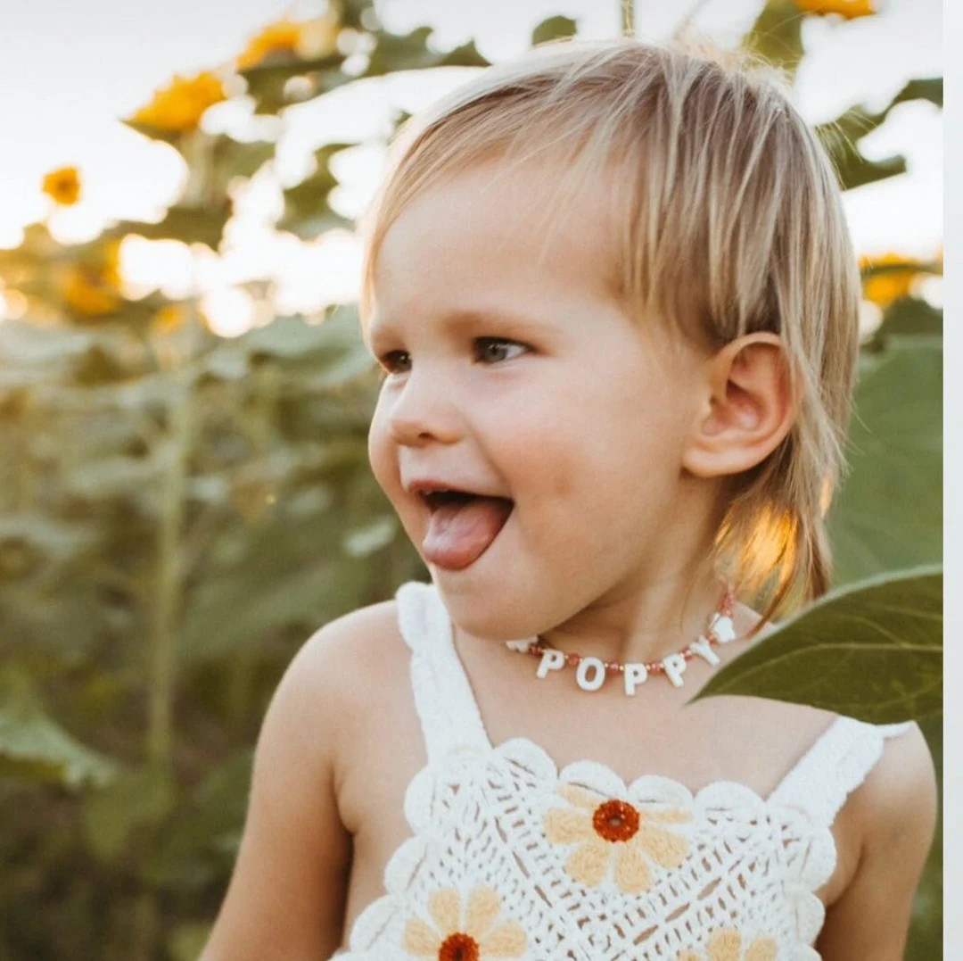 Toddler Custom Name Necklace, Christmas Gift for Kids, Pearl of Mother Letters Personalized Baby ... | Etsy (US)